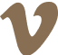 Brown "V" logo on black background.