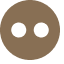 Brown circle with two black dots.