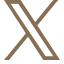 A stylized bronze "X" on black background.